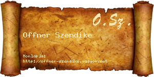 Offner Szendike névjegykártya
